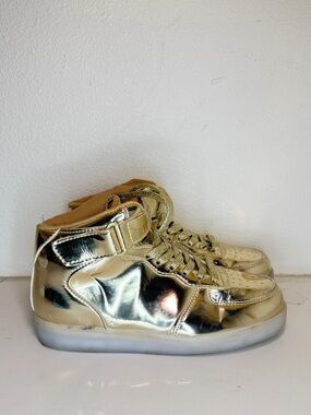 Metallic Gold High-Top Sneakers